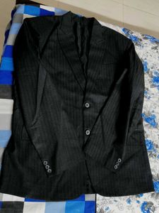 Men Black Striped Stylish Formal Blazer