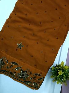 Embroidered Sari Fabric