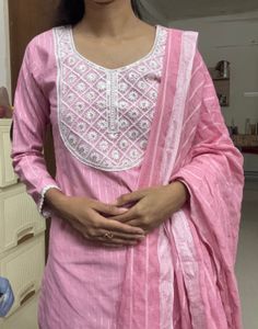 Pink Embroidered Kurta Set