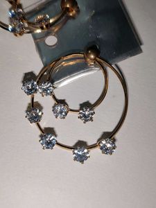 Hoop Earrings with Crystals