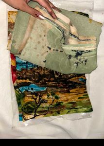 unused Floral mixed saree