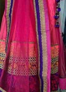 Pink Bridal Lehenga Chunni