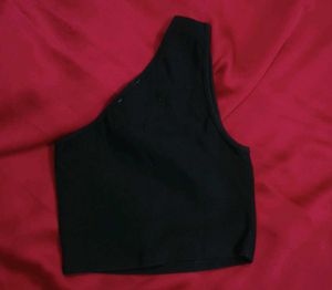 One Shoulder Black Top