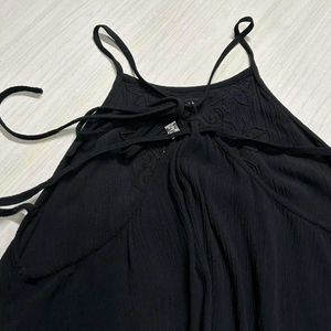 Black Sexy Beach Wavy Dress