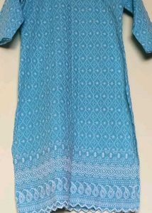 Sky Blue Embroidered Kurta