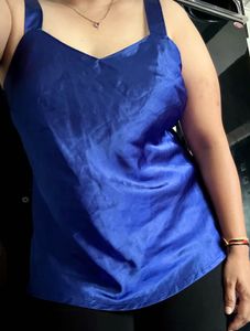 I M Selling Satin Blue Top
