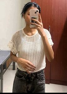 Crochet Knit Top - Casual Chic