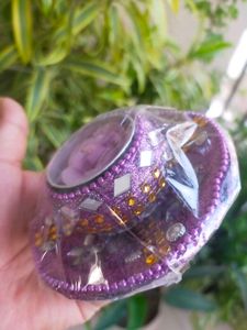 Purple Rose Candle Holder