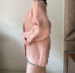 Peach Oversized Knit Sweater