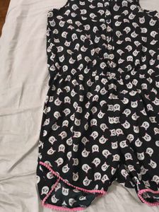 Cute Cat Print Romper