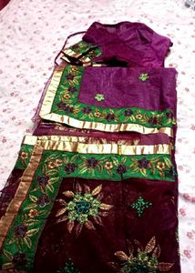 Swap Avilable Colorful Patchwork Kimono Saree 2