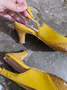 Yellow Slingback Heels