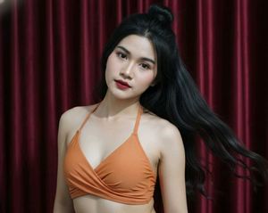 Orange Halter Bikini Top