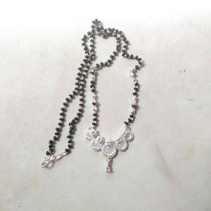 Pure Silver Beautiful White &amp; Pink CZ Mangalsutra