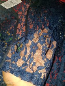 Navy Lace Shrug - Stylish Layer