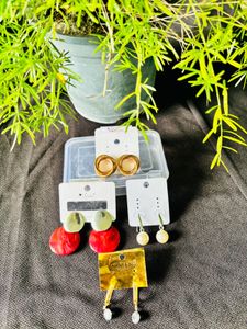 trendy combo earrings set with bindi 🌺