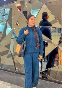 Teal Cable Knit Pullover Sweater