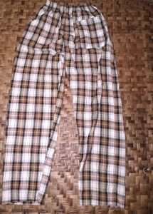 Check Brown White Pant