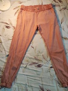 Coral Cotton Jogger Pants