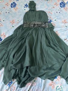 Emerald Green Chiffon Dress