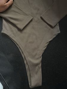 Taupe Long Sleeve Bodysuit