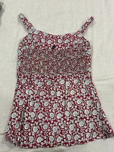 Red Floral Paisley Print top