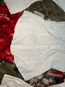 White Long fitted umbrella Sleeve Shirt