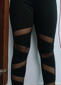 Black Mesh Panel Leggings Comfortable