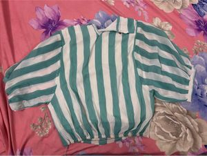 Vintage Striped Floral Blouse