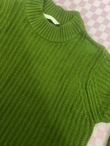Green Knit Turtleneck Sweater