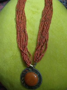 Orange Beaded Necklace