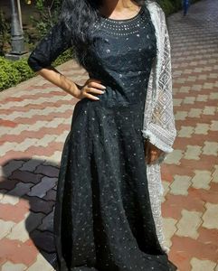 Elegant Black Kurta/gown Set