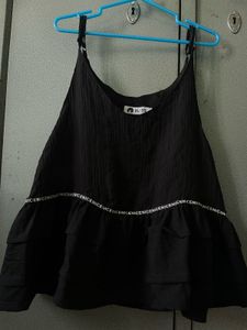 Black Ruffle Top