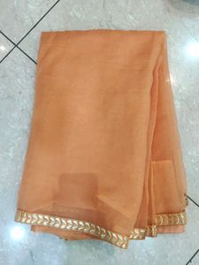 Beautiful Mustard Colour Saree With Pretty Lace