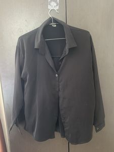 Black Button-Down Top