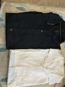 Black And White Plain Shirt Combo