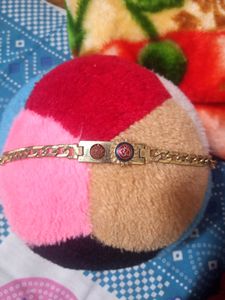 Om With Rudraksh Design Gold Plated Bracelet