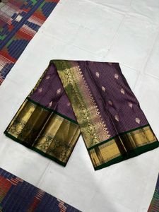 Onion Pink &amp; Green Pure Kanchipuram Silk Saree