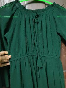 Green Dress With Bell Sleeves