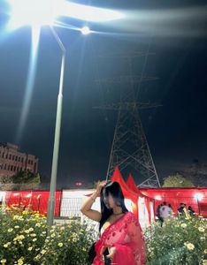 Red Embroidery Net Saree