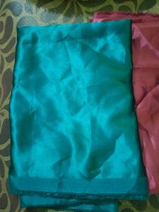 Teal Blue N Red Satin Scarf