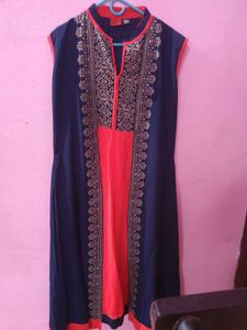 Stylish Navy &amp; Coral Dress