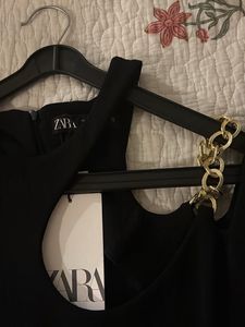 Zara Metal Trim Cut Out Bodycon Dress