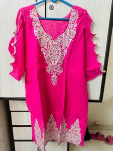 Pink Embroidered Kurta