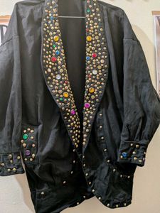 80s/90s Vintage Bijou Stud Embellished Twill jacke