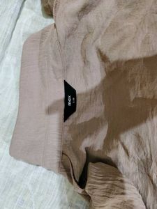 Beige Button-Down Midi Dress
