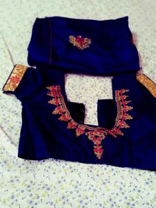 Elegant Embroidered  silk saree Blouse