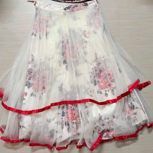 Beautiful Red Rose Floral Lehenga Choli Set
