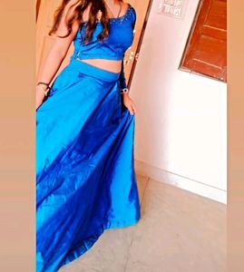 Heavy Flare Lenenga With Crop Top
