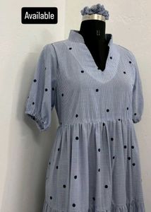 Striped Polka Dot Maxi Dress